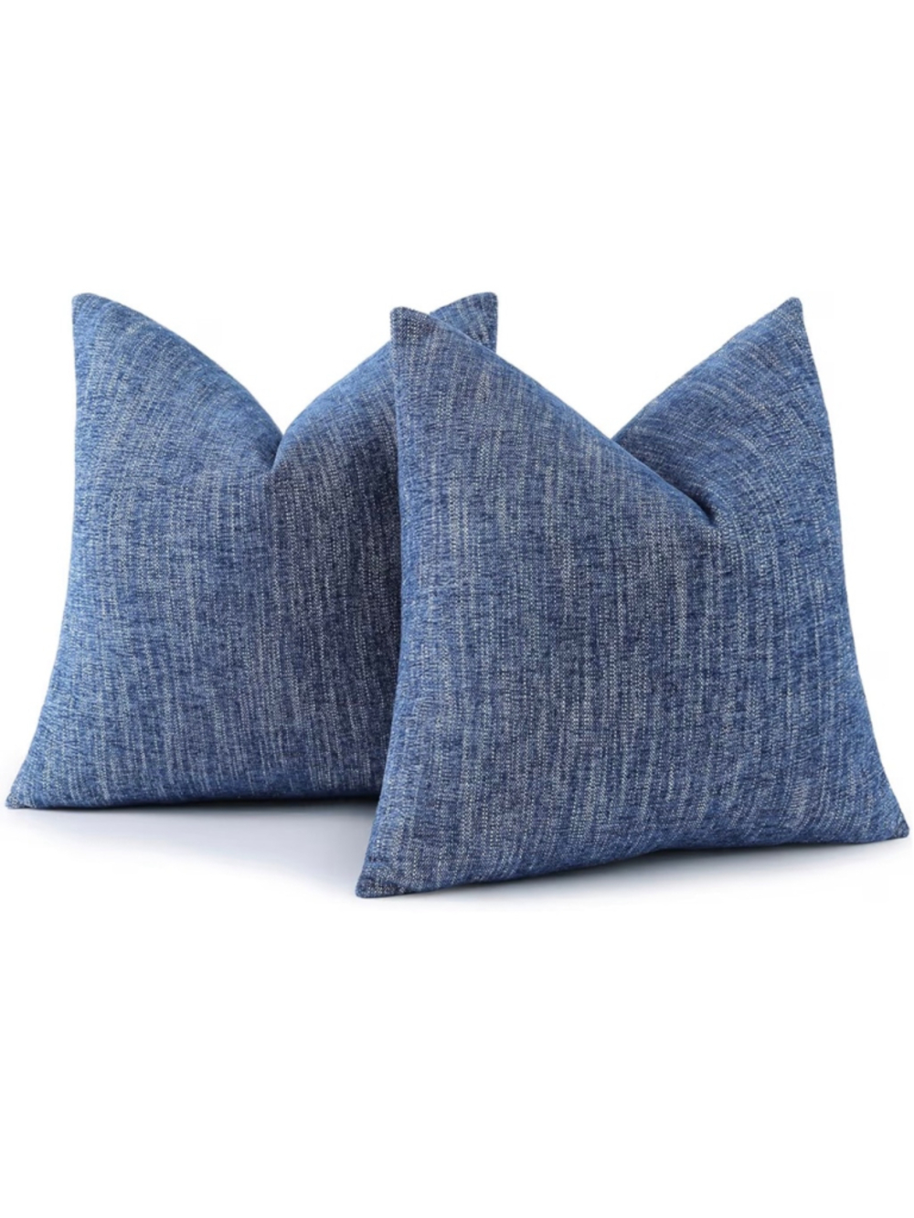 NEW Set of 2 Chenille Denim Throw Pillow Covers 16x16